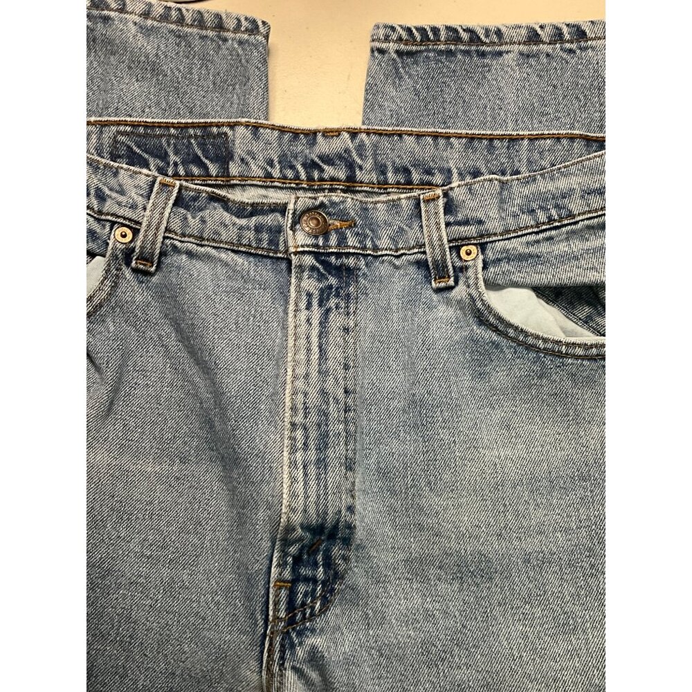 Levis 550 Made in USA 02/95 Men's Relaxed Fit Tapered Leg Jeans W38 L30 Light Bl